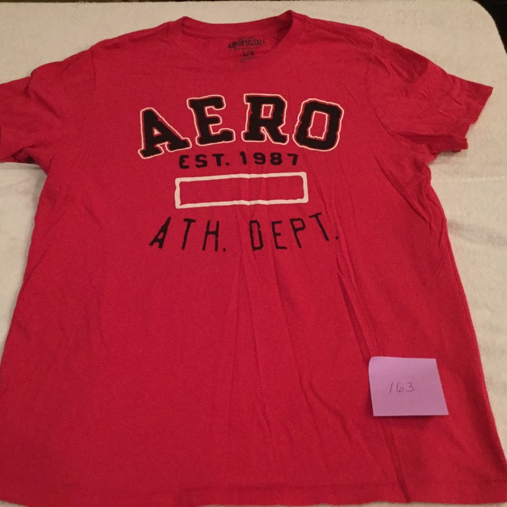Aeropostale Dark Pink Black Logo T-Shirt Tee - Size Large - Excellent Condition